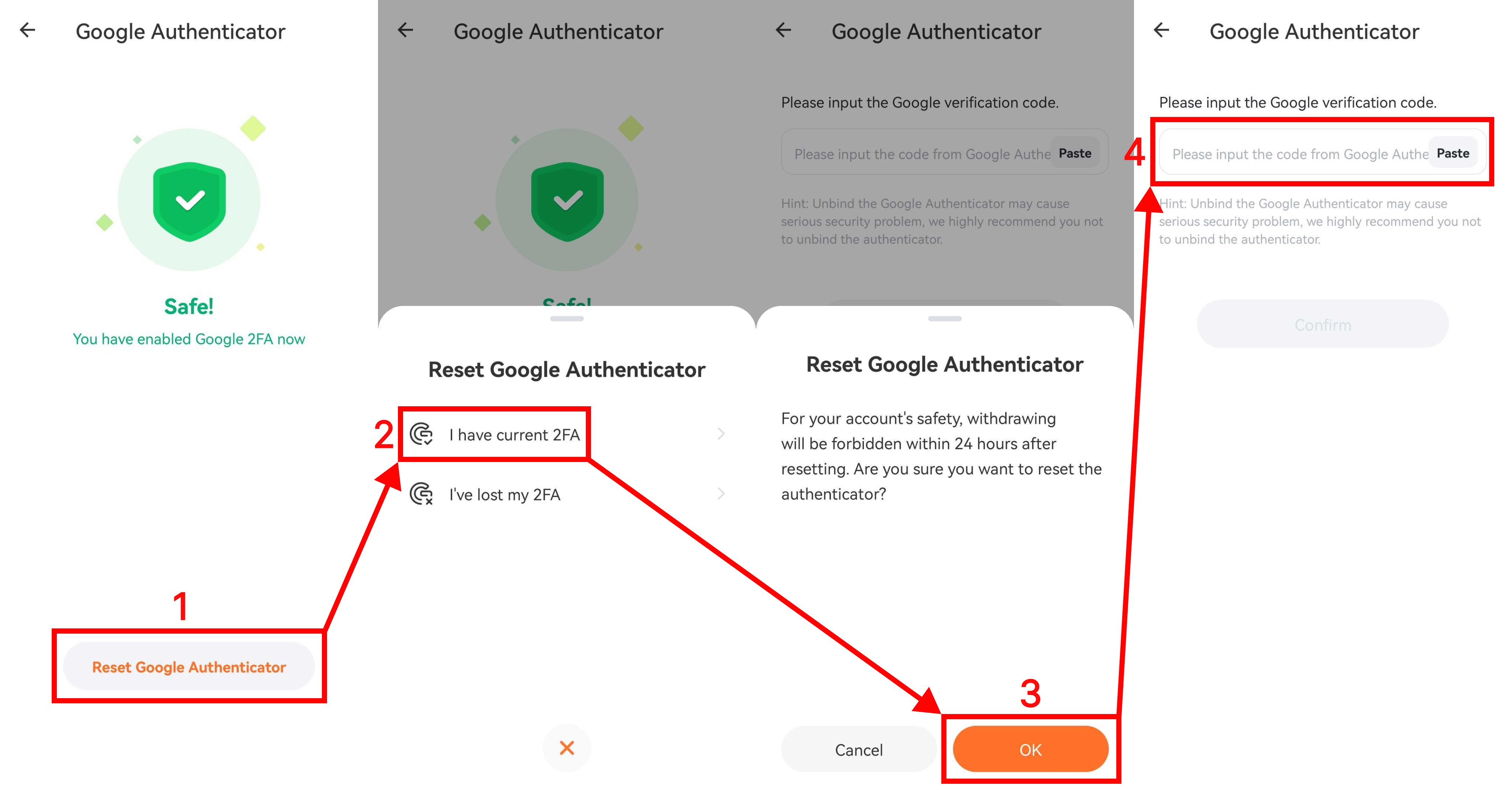 bitstamp how to reset google authenticator