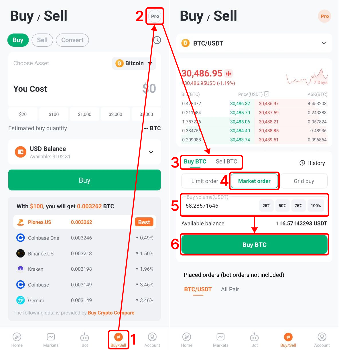 Limit order and Market order, and How to Place Them – Pionex US Help Center