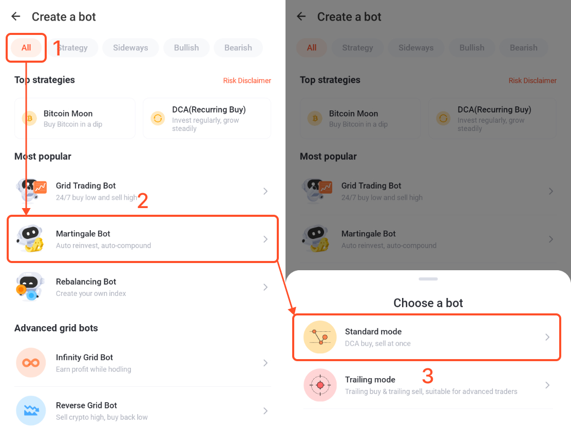 Martingale (DCA) Bot - Standard Mode – Pionex US Help Center